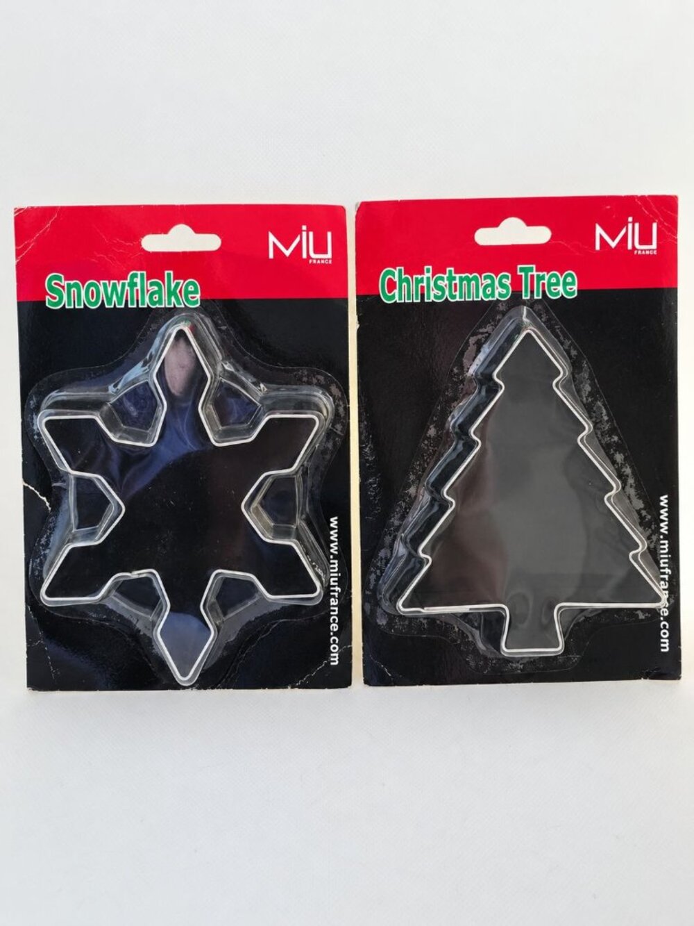 Cookie Cutters-Miu France-Large-Snowflake-Christmas Tree-Metal-Recipes on Back-2